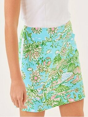 Lilly Pulitzer Monica Bow Skort Luxletic Fresh Water Blue Women’s NWT - Size 14